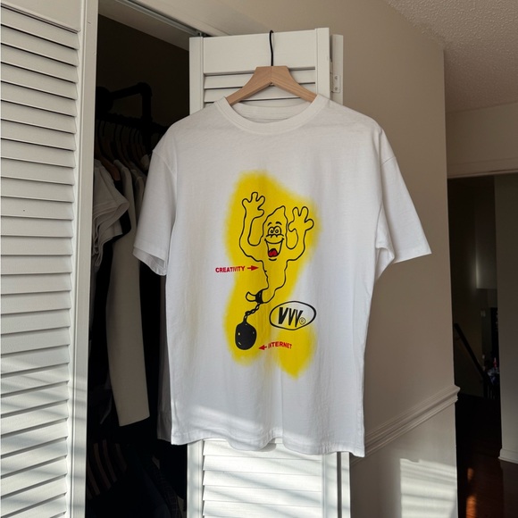 VVV Graphic Ghost T-shirt in Yellow/White - Picture 5 of 6